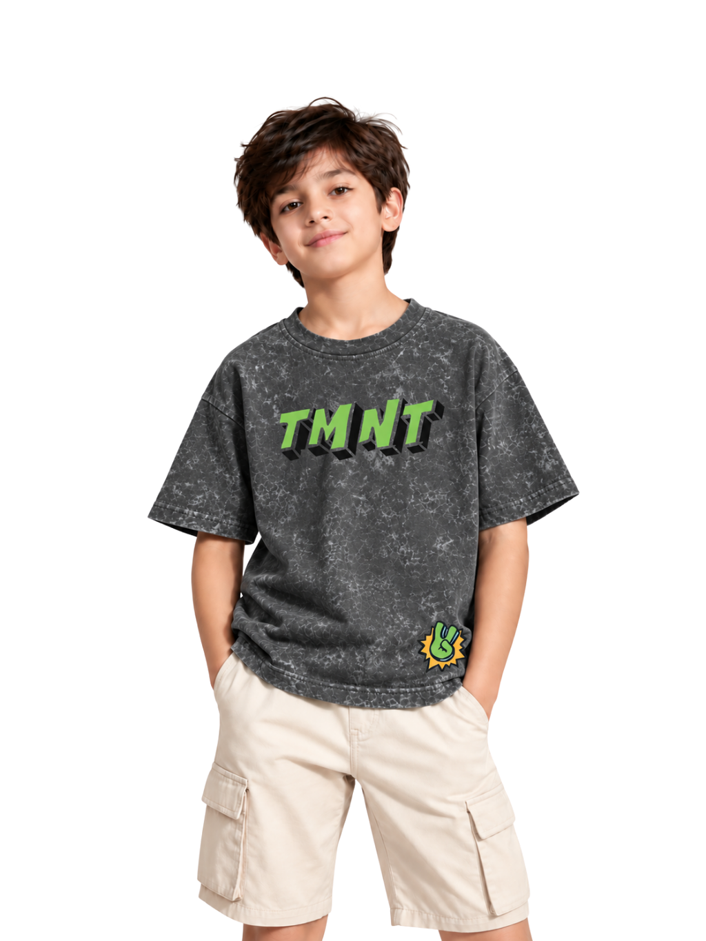 TMNT Logo Kids Boys Acid Wash T-Shirt – Ninja Turtles©