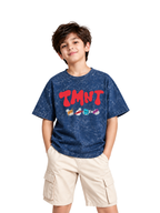 Retro TMNT Logo Kids Boys Acid Wash T-Shirt – Ninja Turtles©