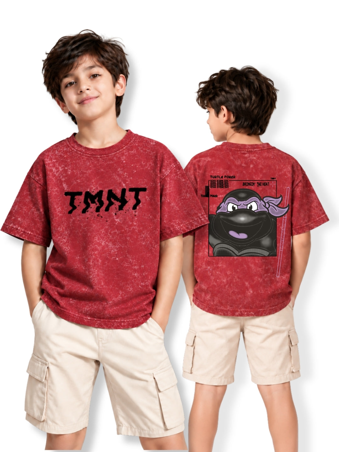 Bold TMNT Street Logo Kids Boys Acid Wash T-Shirt – Ninja Turtles©