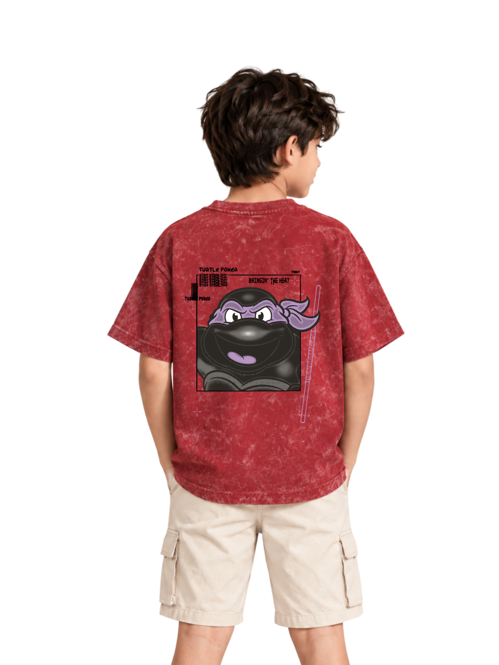 Bold TMNT Street Logo Kids Boys Acid Wash T-Shirt – Ninja Turtles©