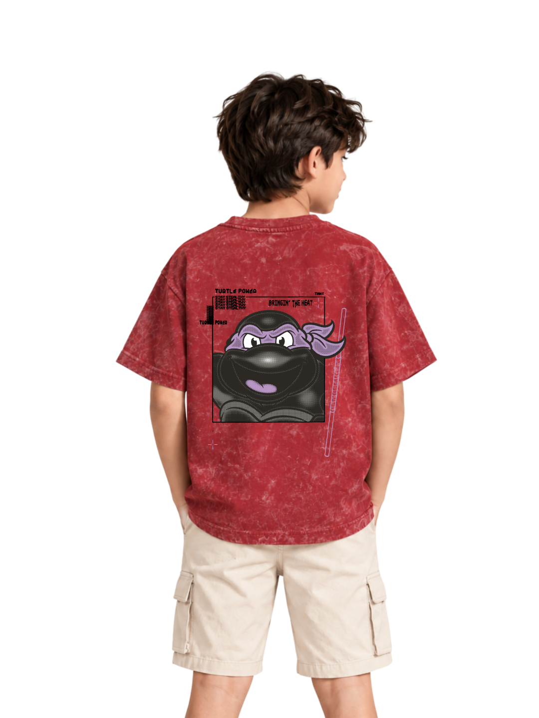 Bold TMNT Street Logo Kids Boys Acid Wash T-Shirt – Ninja Turtles©