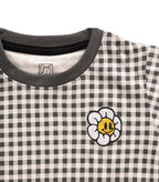 Checkered Printed Kids Tshirt With Matching Shorts