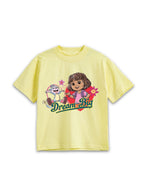 Pastel Yellow Dora “Dream Big” Adventure Co-Ord Set for Girls