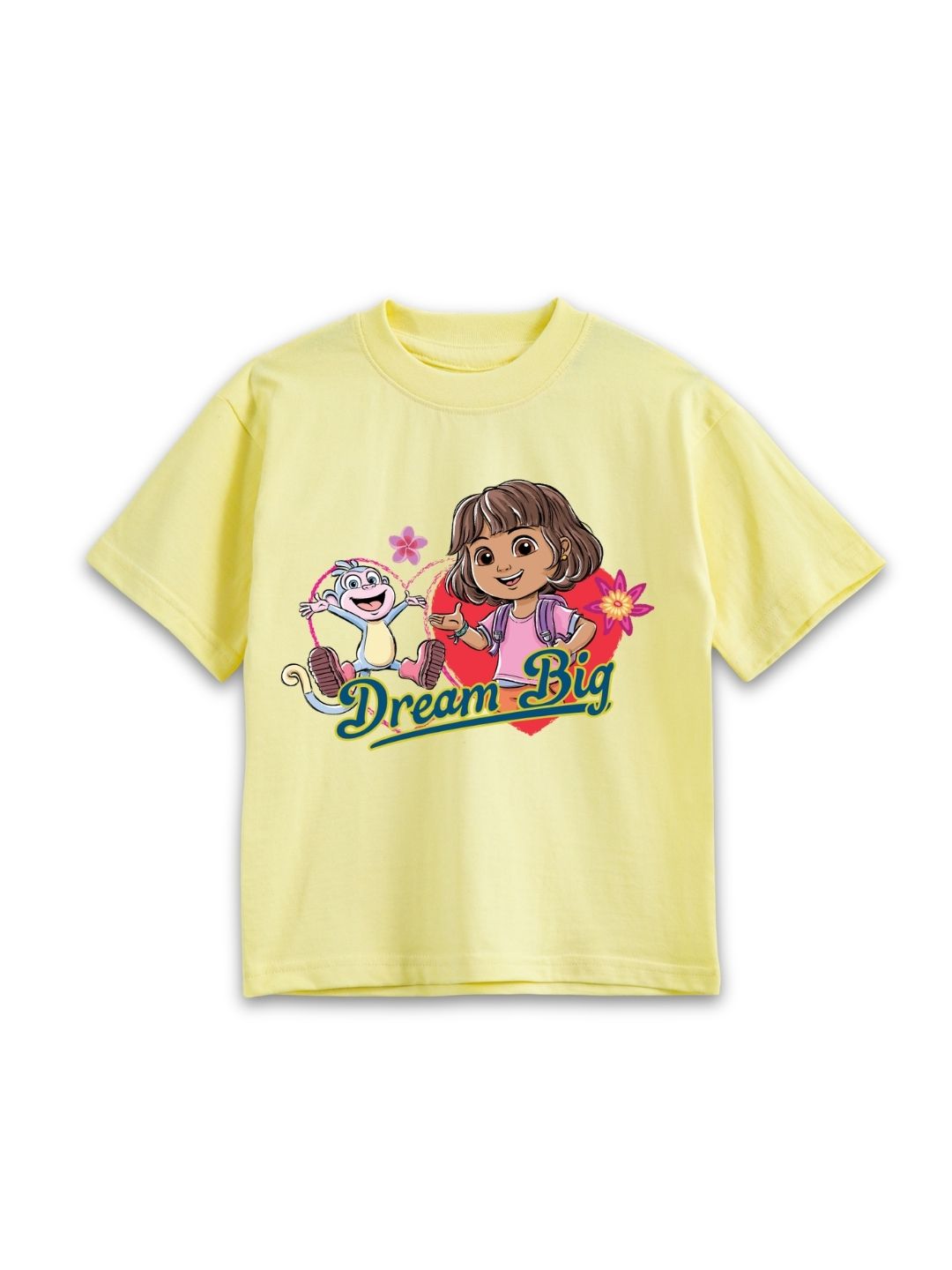 Pastel Yellow Dora “Dream Big” Adventure Co-Ord Set for Girls