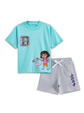 Aqua Blue Dora Brave & Bold Adventure Co-Ord Set for Girls