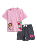 Pink Dora Fun Adventure Graphic Co-Ord Set for Girls