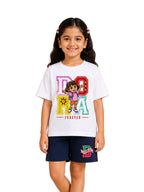 White Dora Forever Adventure Graphic Co-Ord Set for Girls