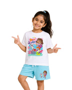 Dora the Explorer Graphic Printed Cotton T-Shirt & Shorts Girls