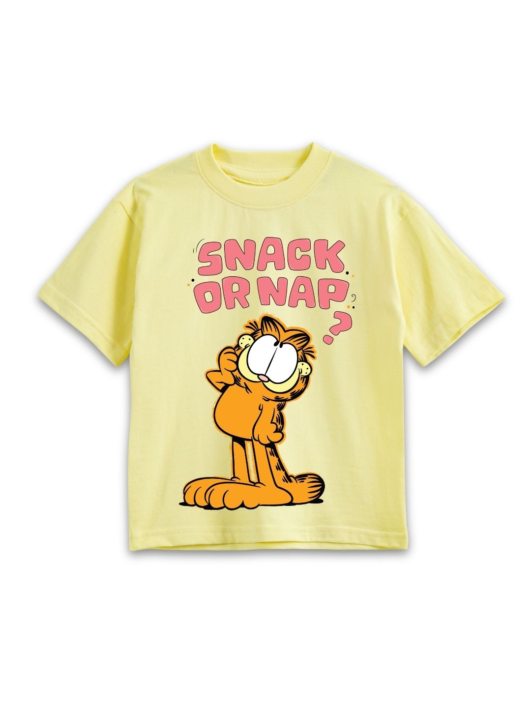 Pastel Yellow Garfield “Snack Or Nap?” Fun Co-Ord Set for Kids