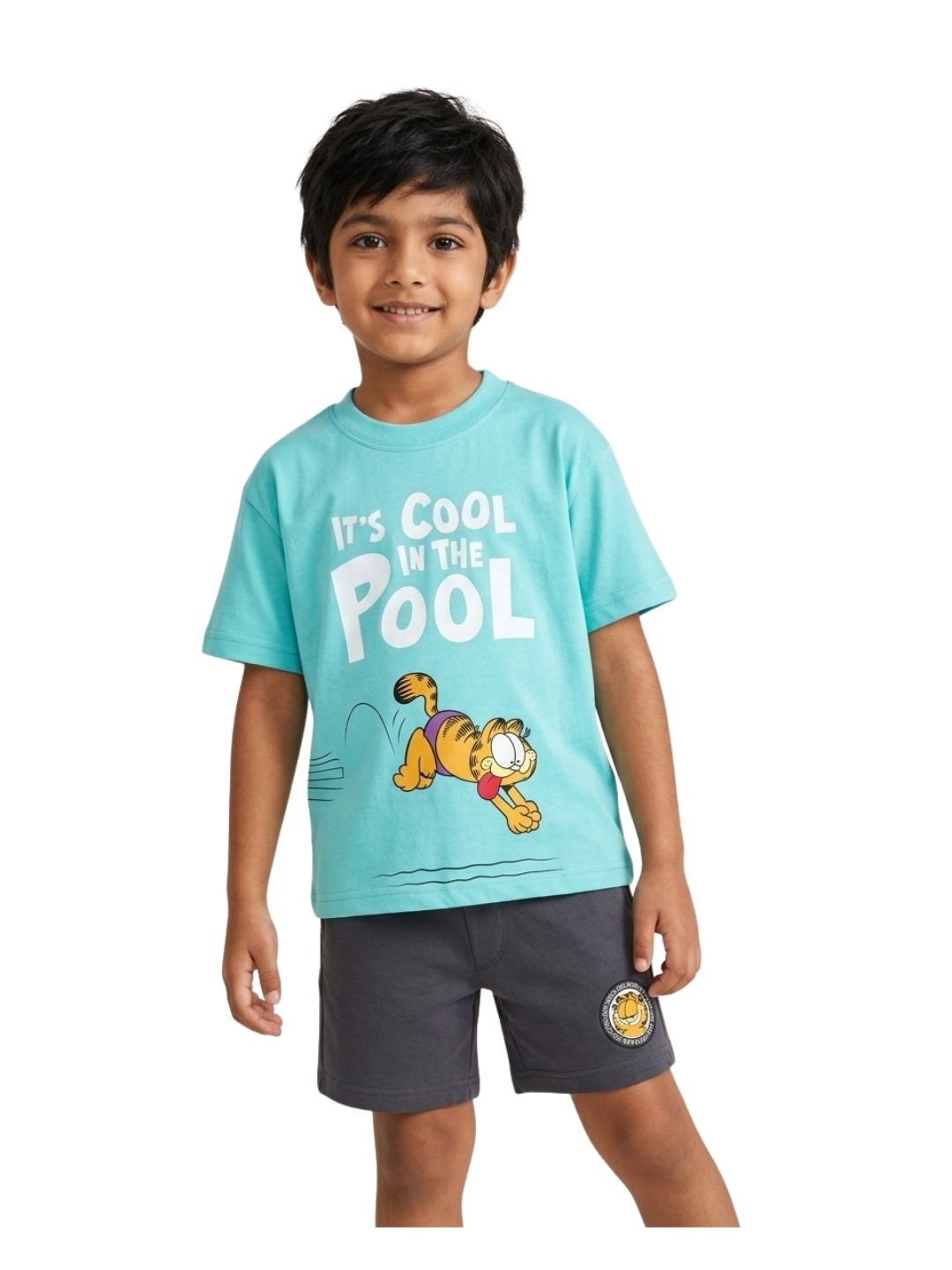 Aqua Blue Garfield “It’s Cool In The Pool” Summer Co-Ord Set for Kids