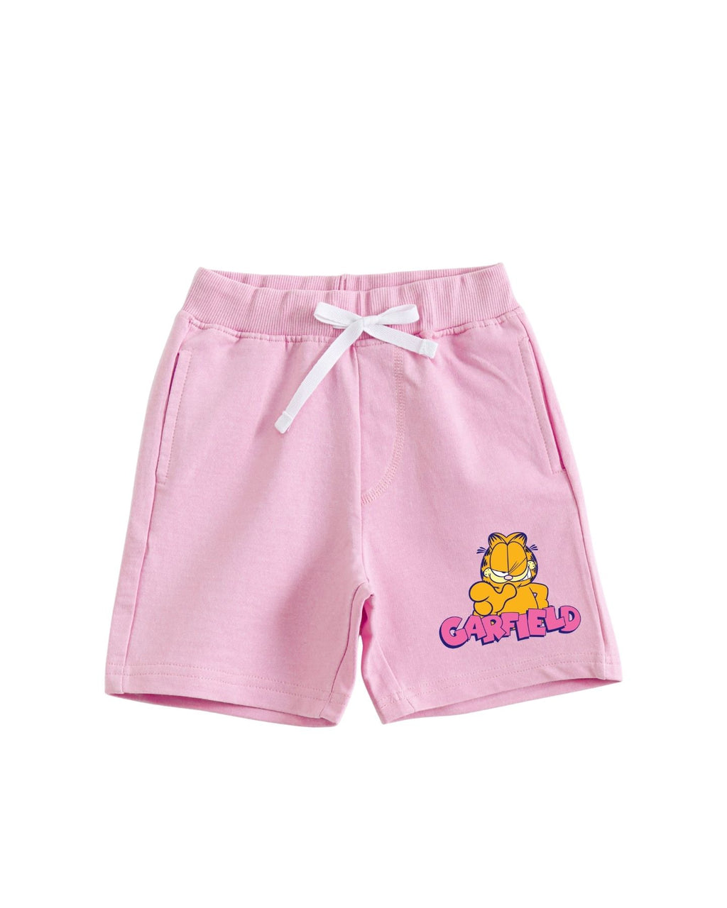 Garfield Smiling Cat Graphic Printed Cotton T-Shirt & Shorts Set