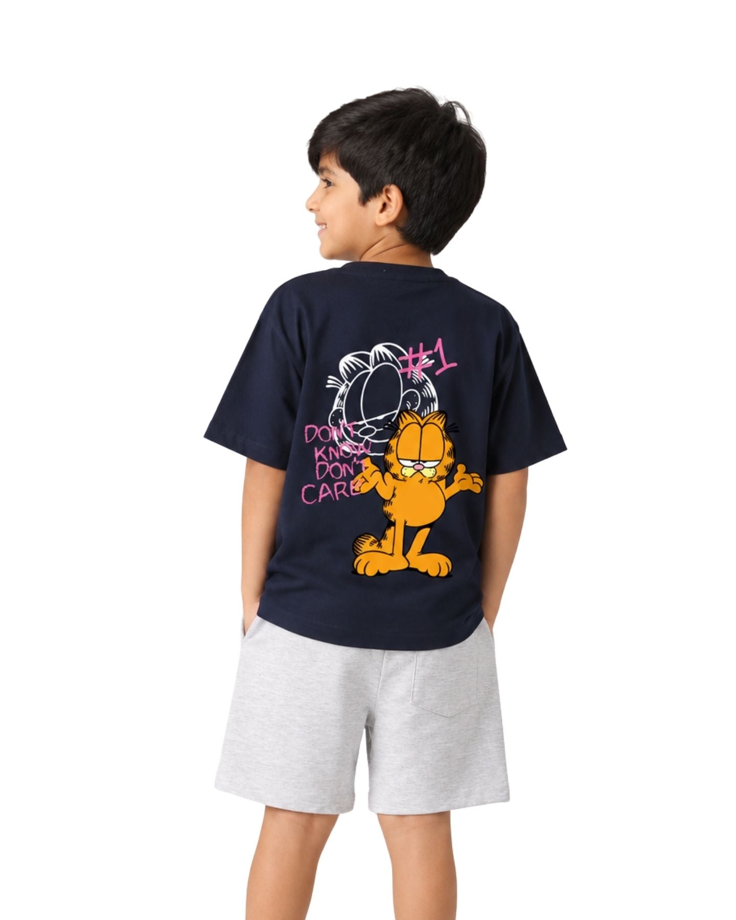 Garfield Cool Cat Graphic Printed Cotton T-Shirt & Shorts Set
