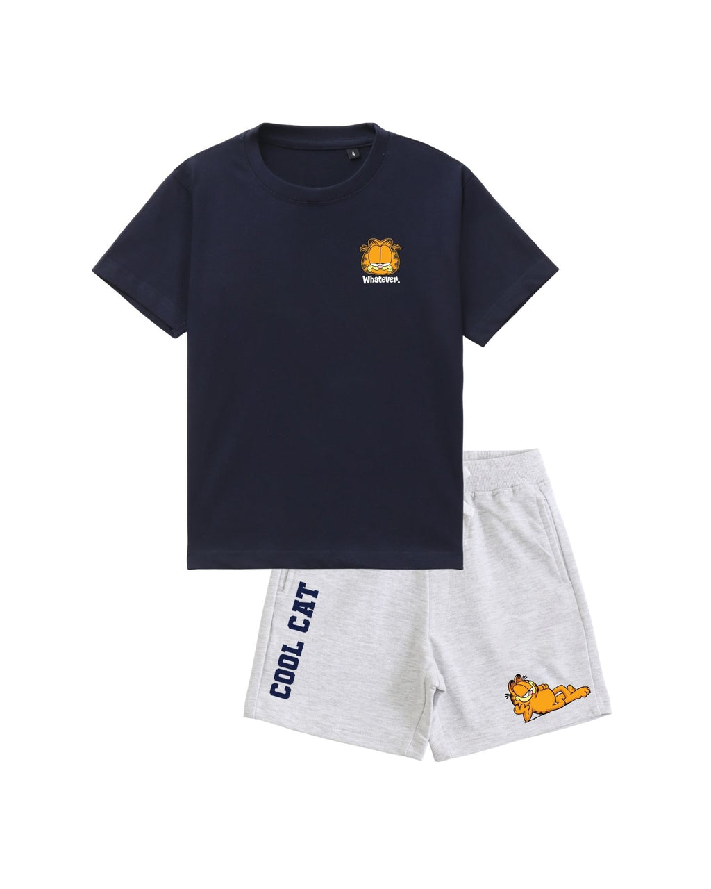 Garfield Cool Cat Graphic Printed Cotton T-Shirt & Shorts Set