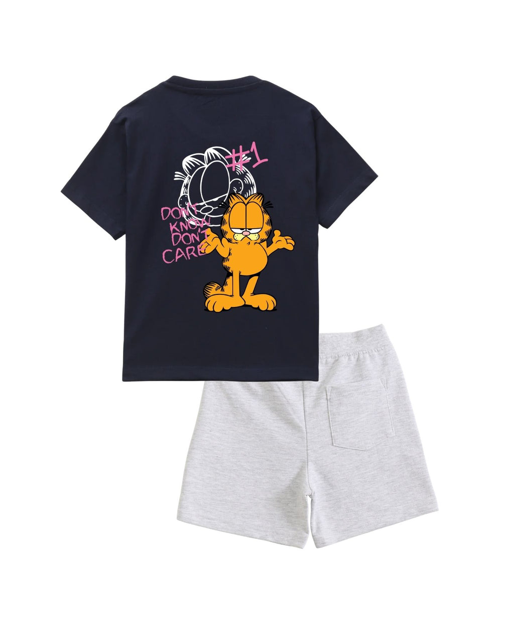 Garfield Cool Cat Graphic Printed Cotton T-Shirt & Shorts Set