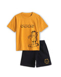 Garfield Classic Graphic Printed Cotton T-Shirt & Shorts Set