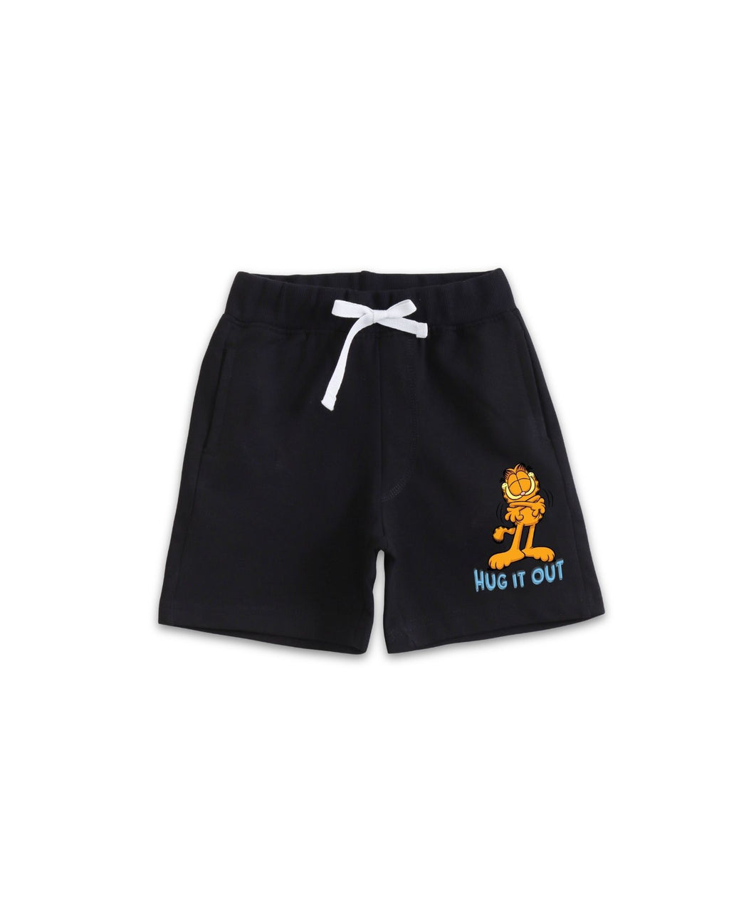 Garfield "Too Cute to Care" Graphic Printed Cotton T-Shirt & Shorts