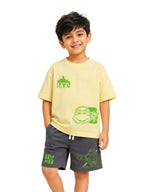 Pastel Yellow TMNT NYC Ninja Action Co-Ord Set for Kids