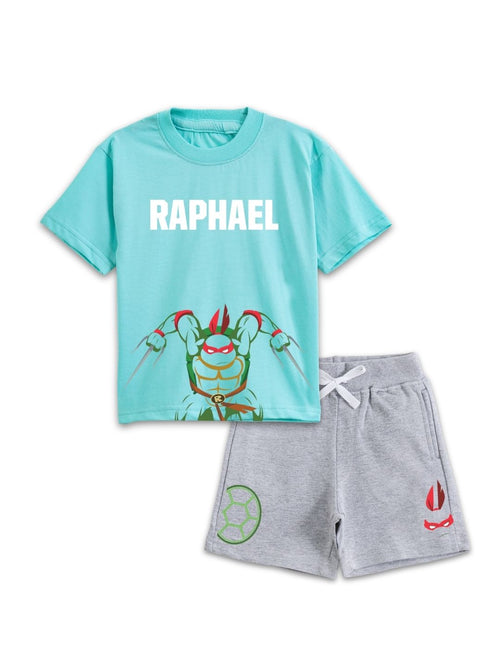 Aqua Blue TMNT Raphael Ninja Action Co-Ord Set for Kids
