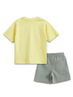 Pastel Yellow TMNT “Lean Green Fighting Machine” Ninja Co-Ord Set for Kids