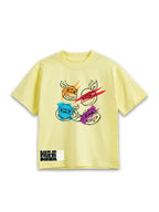Pastel Yellow TMNT “Lean Green Fighting Machine” Ninja Co-Ord Set for Kids
