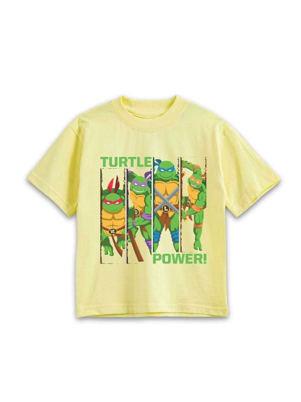 Pastel Yellow TMNT “Turtle Power!” Ninja Action Co-Ord Set for Kids