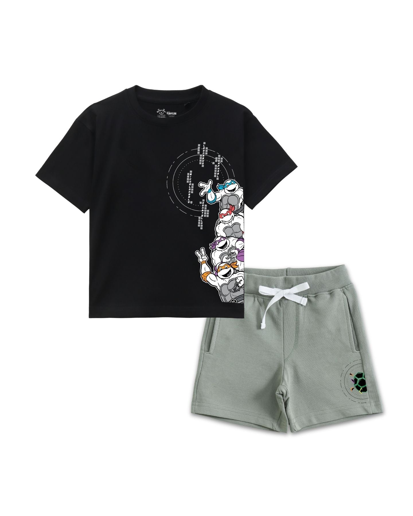 Teenage Mutant Ninja Turtles Graphic Printed Cotton T-Shirt & Shorts Set