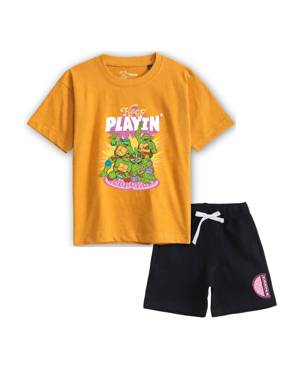 Teenage Mutant Ninja Turtles "Keep Playin'" Graphic Printed Cotton T-Shirt & Shorts Set