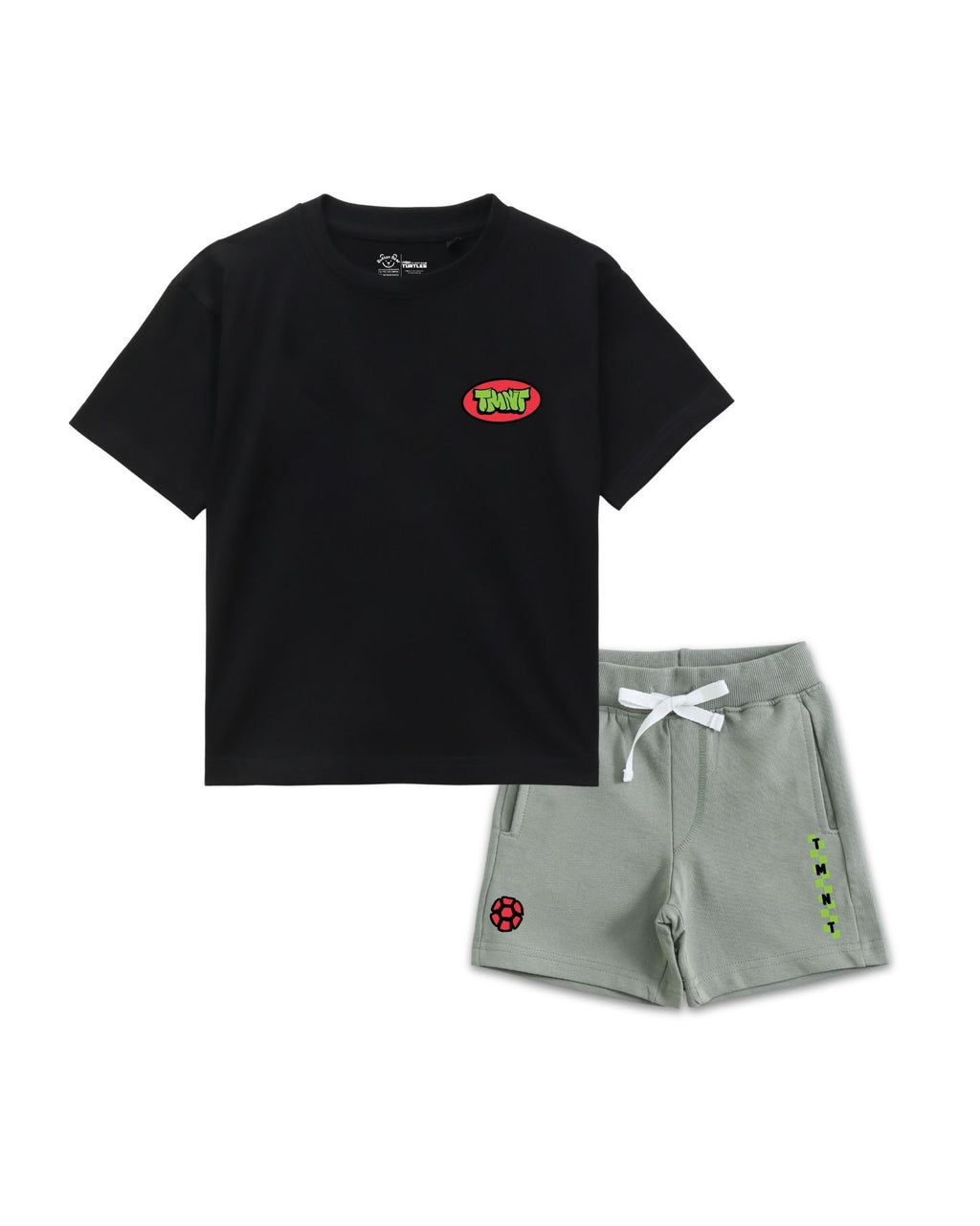 Teenage Mutant Ninja Turtles Logo Graphic Printed Cotton T-Shirt & Shorts Set