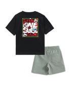 Teenage Mutant Ninja Turtles Logo Graphic Printed Cotton T-Shirt & Shorts Set
