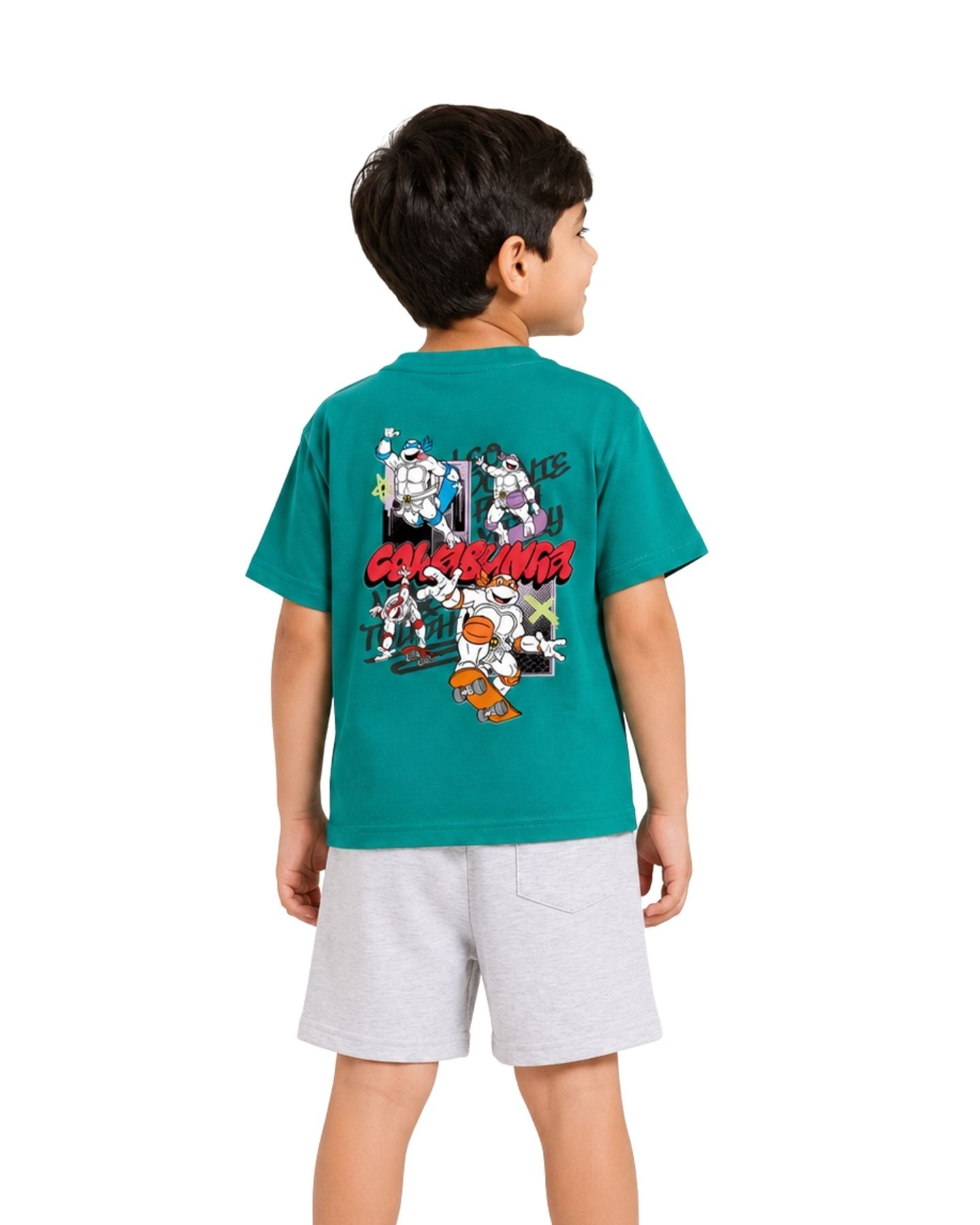 Teenage Mutant Ninja Turtles Ninja Tough Graphic Printed Cotton T-Shirt & Shorts Set