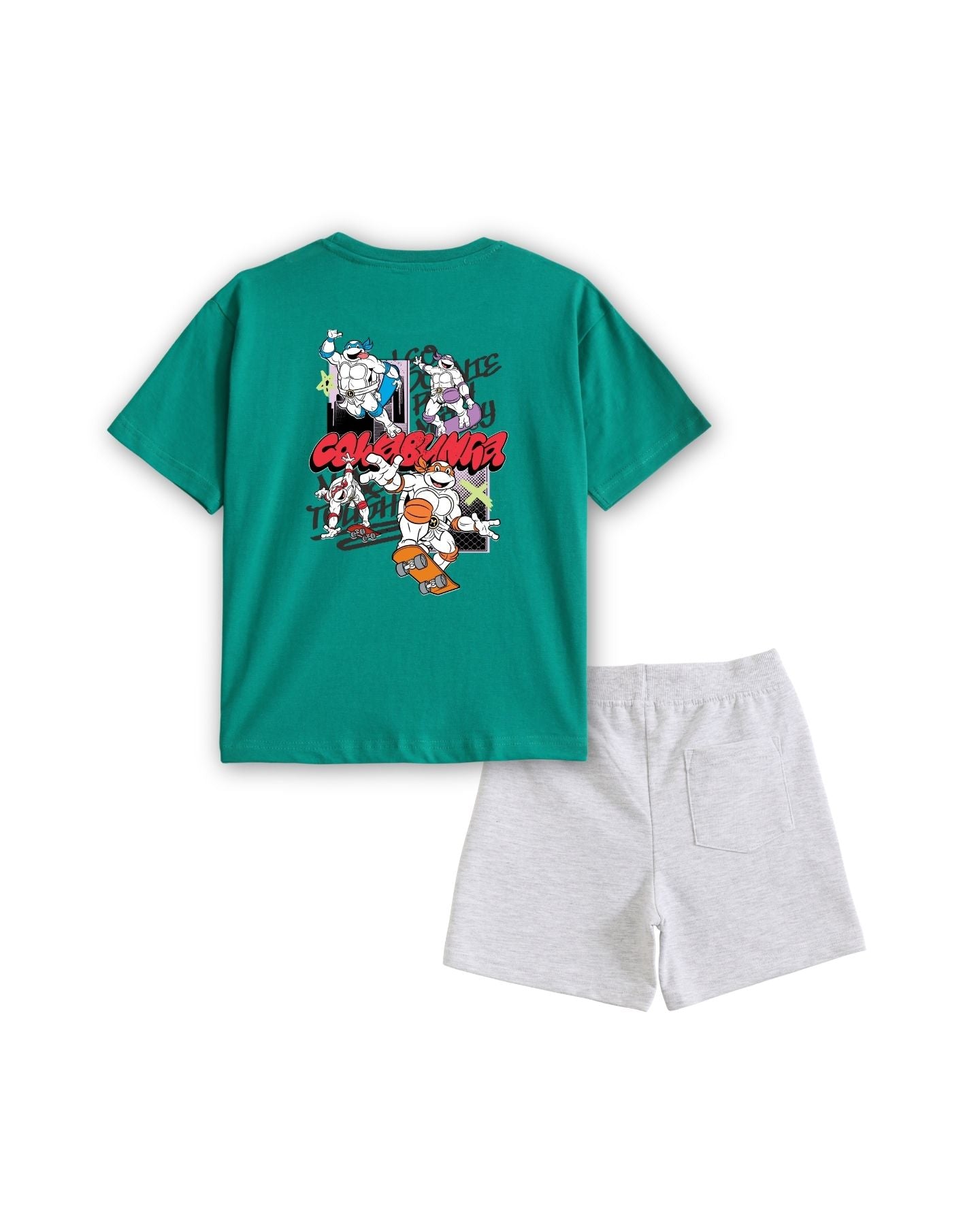 Teenage Mutant Ninja Turtles Ninja Tough Graphic Printed Cotton T-Shirt & Shorts Set