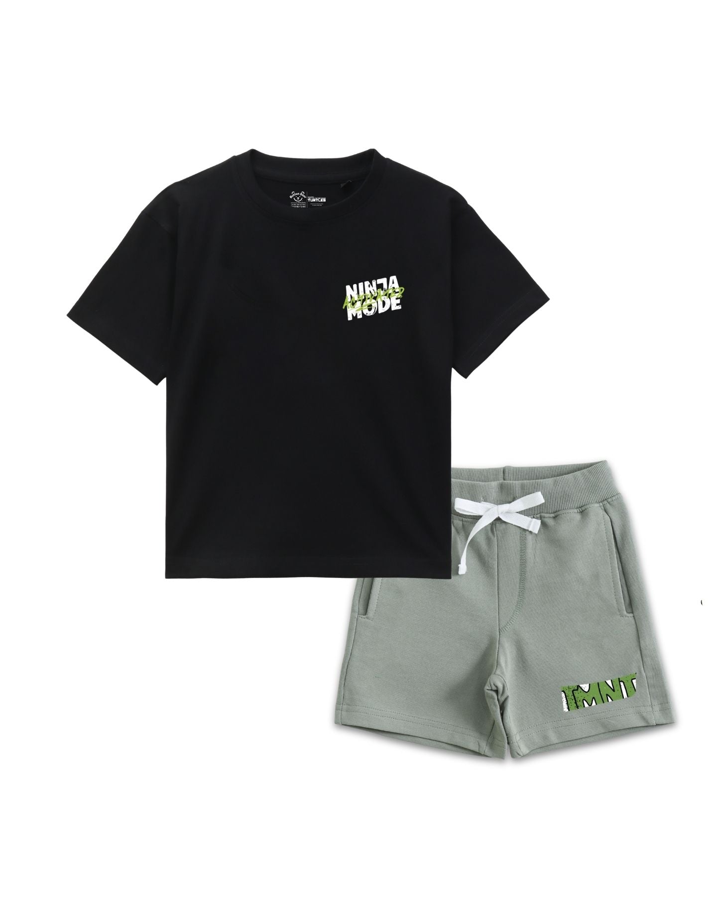 Teenage Mutant Ninja Turtles Ninja Mode Graphic Printed Cotton T-Shirt & Shorts Set