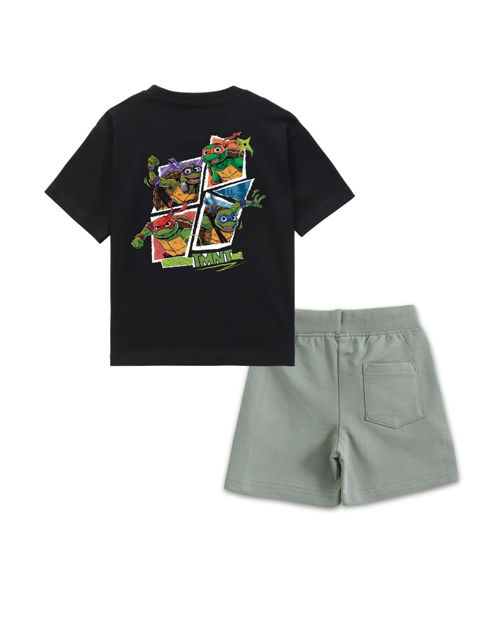 Teenage Mutant Ninja Turtles Ninja Mode Graphic Printed Cotton T-Shirt & Shorts Set
