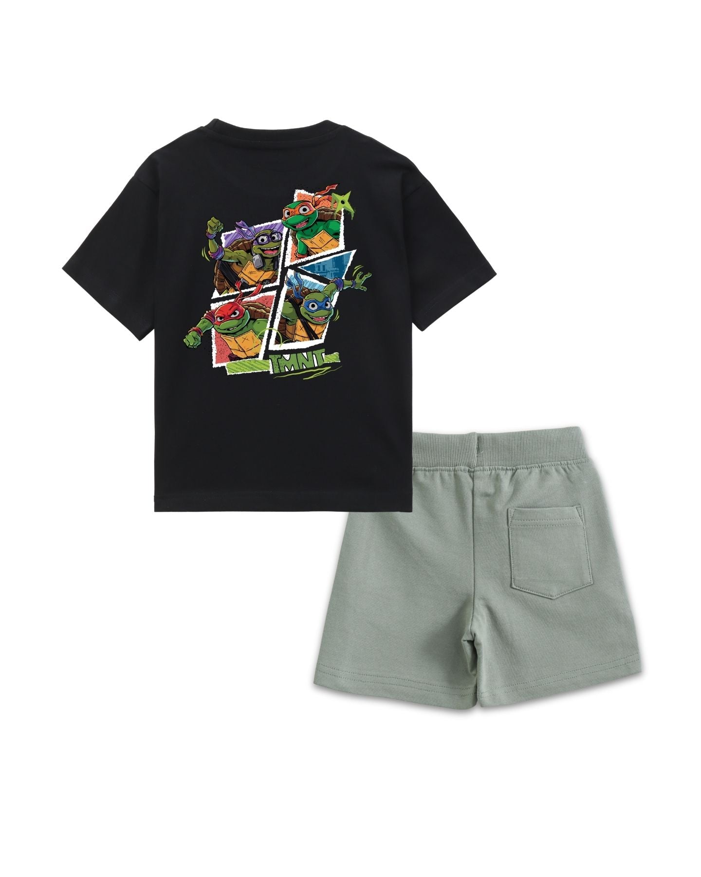 Teenage Mutant Ninja Turtles Ninja Mode Graphic Printed Cotton T-Shirt & Shorts Set
