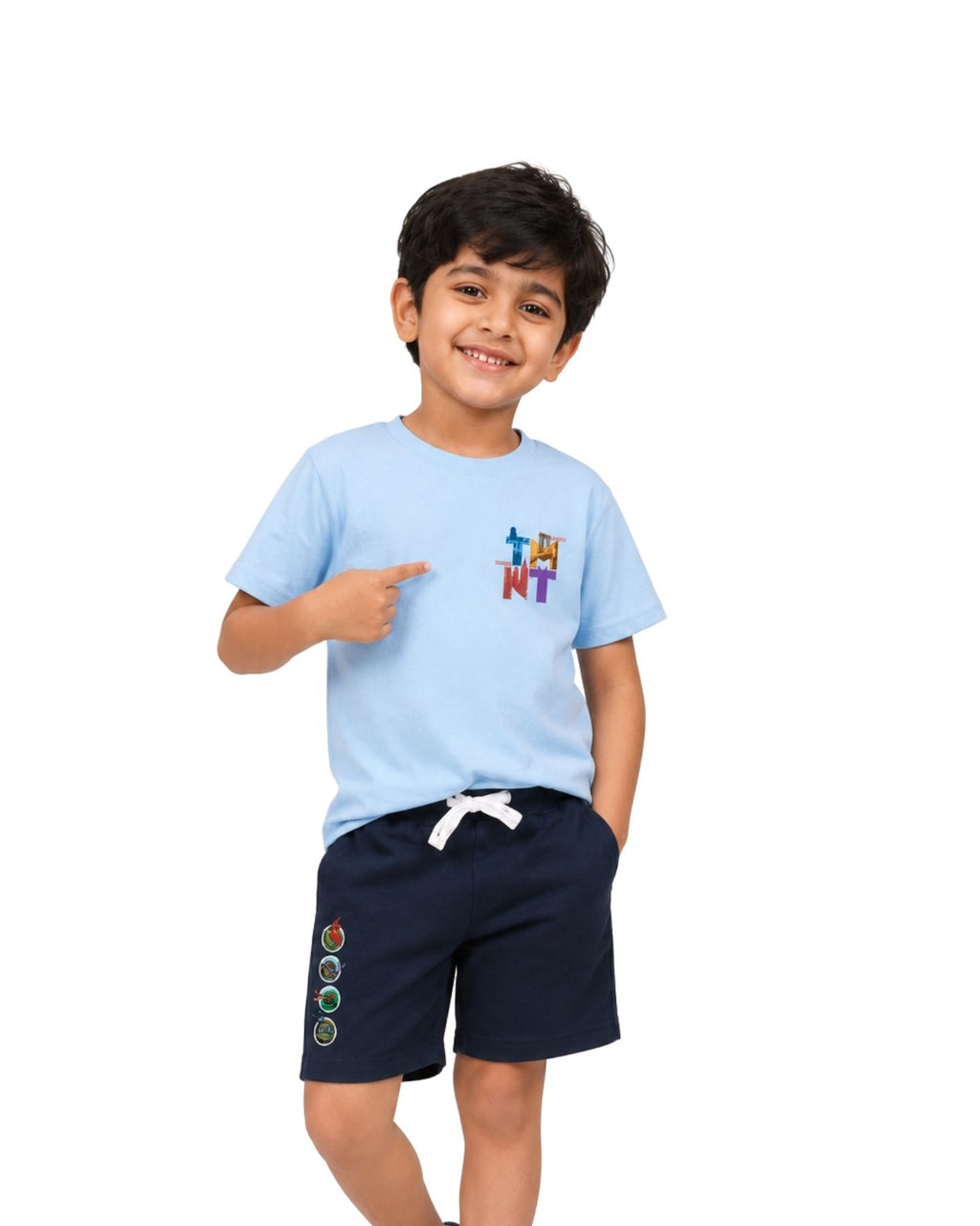 TMNT Ninja Turtles Graphic Printed Cotton T-Shirt & Shorts Set