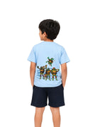 TMNT Ninja Turtles Graphic Printed Cotton T-Shirt & Shorts Set