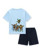 TMNT Ninja Turtles Graphic Printed Cotton T-Shirt & Shorts Set