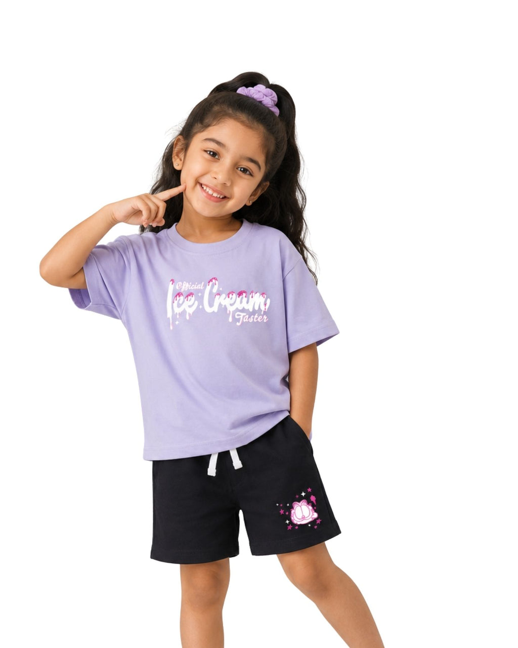 Garfield Official Ice Cream Taster Graphic Printed Cotton T-Shirt & Shorts Set