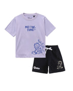 Garfield Meow Time Graphic Printed Cotton T-Shirt & Shorts Set
