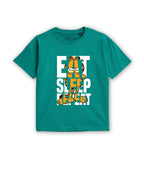 Garfield Eat Sleep Repeat Graphic Printed Cotton T-Shirt & Shorts Set