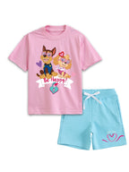 Pink Paw Patrol “Be Happy” Puppy Love Cartoon Co-Ord Set for Girls