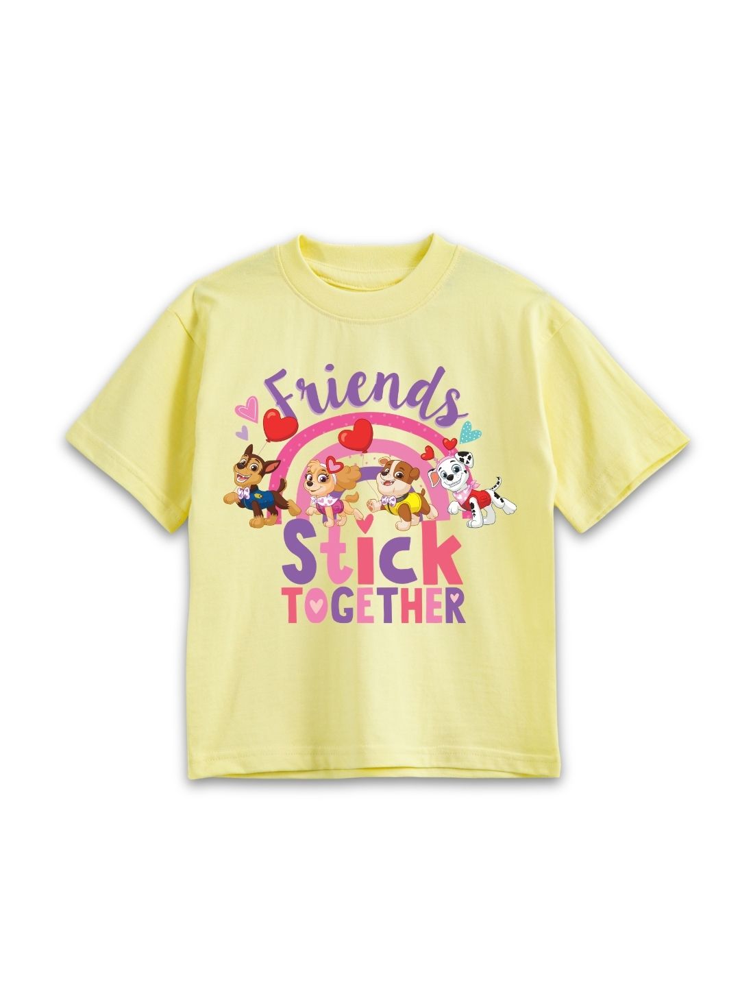 Yellow Paw Patrol Friends “Stick Together” Rainbow Co-Ord Set for Girls