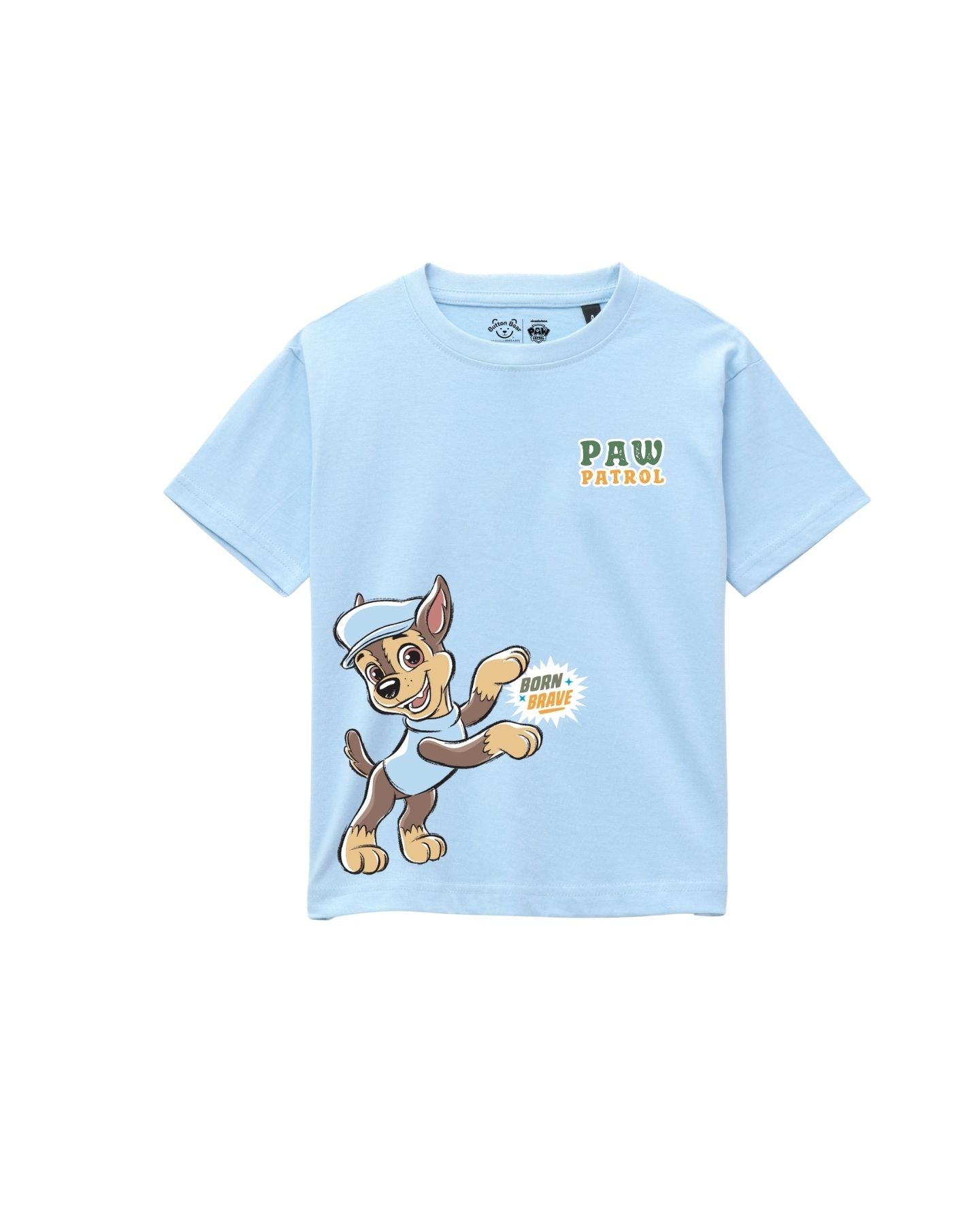 Paw Patrol born brave Graphic Printed Cotton T-Shirt & Shorts Set