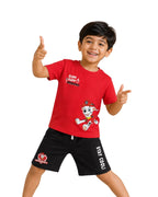 Paw Patrol Marshall Graphic Printed Cotton T-Shirt & Shorts Set