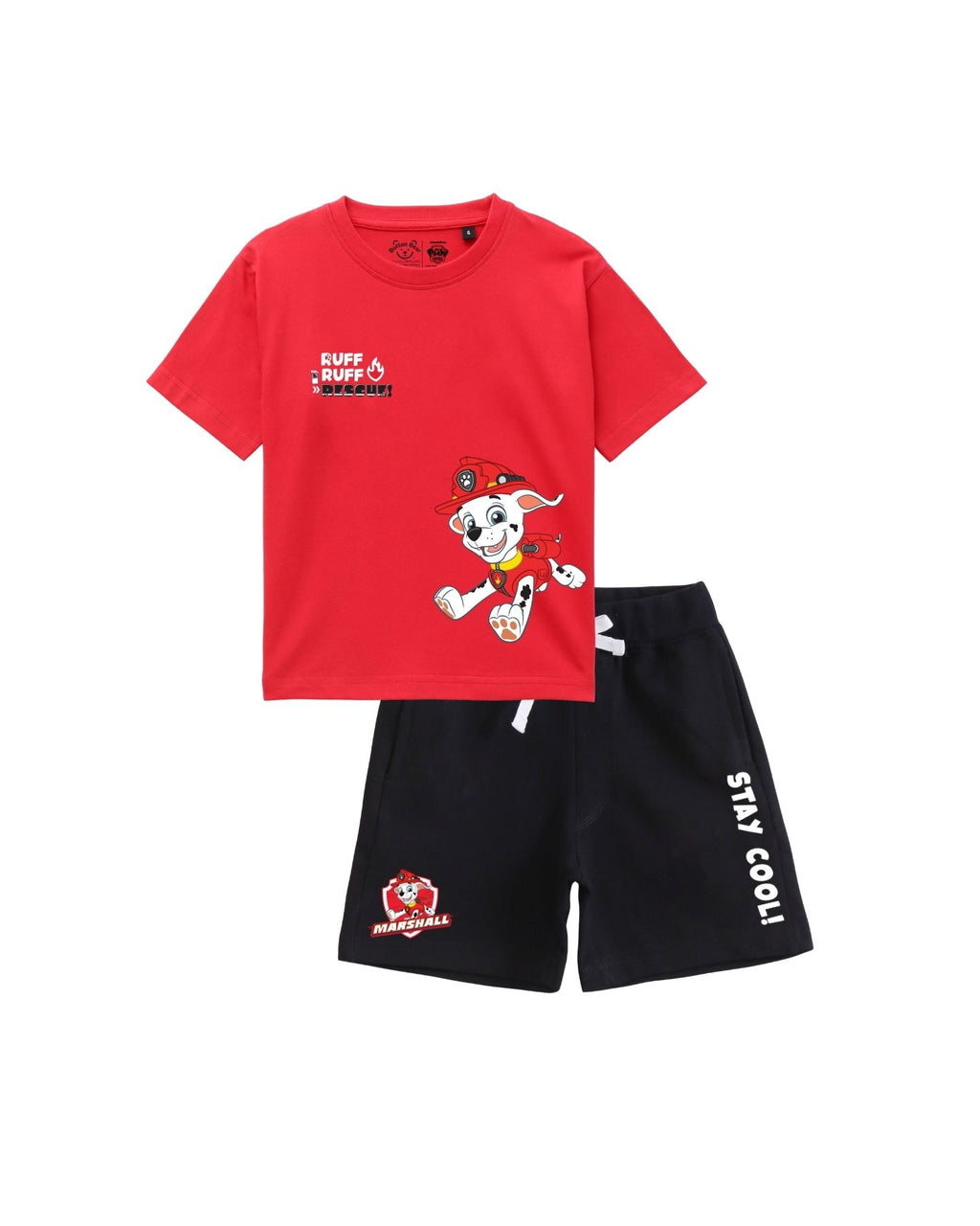 Paw Patrol Marshall Graphic Printed Cotton T-Shirt & Shorts Set