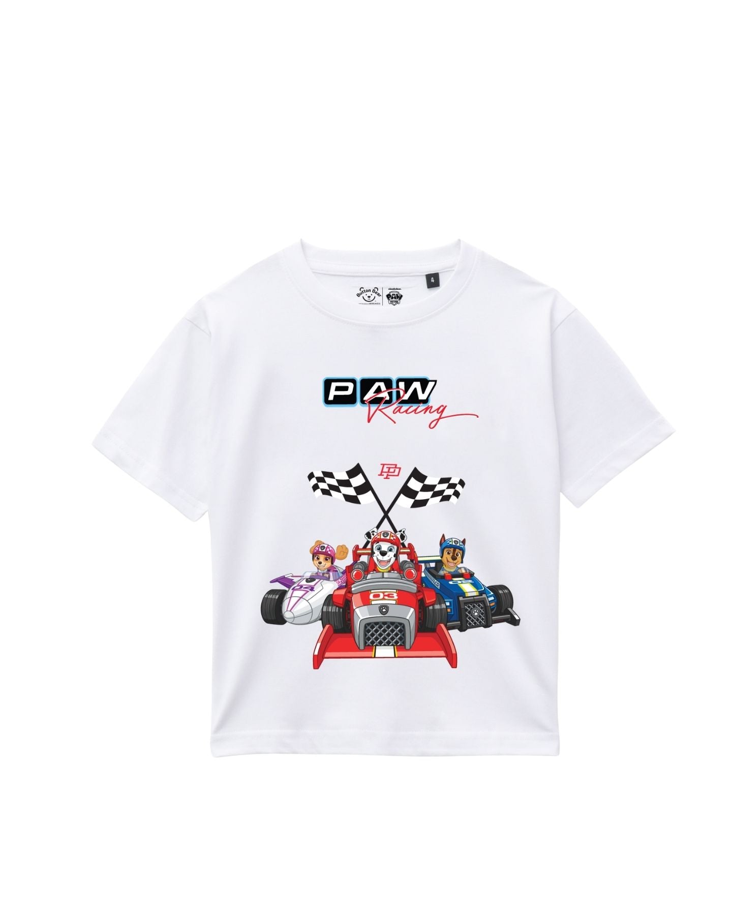 Paw Patrol Racing Graphic Printed Cotton T-Shirt & Shorts Set