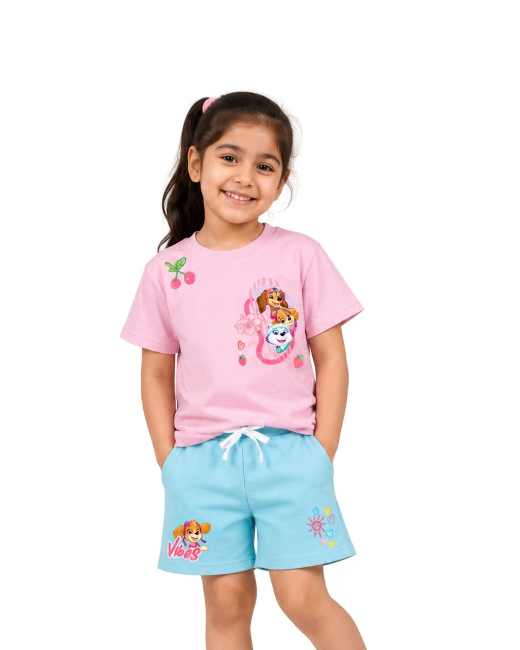 Paw Patrol Girls Cotton T-Shirt & Shorts Set