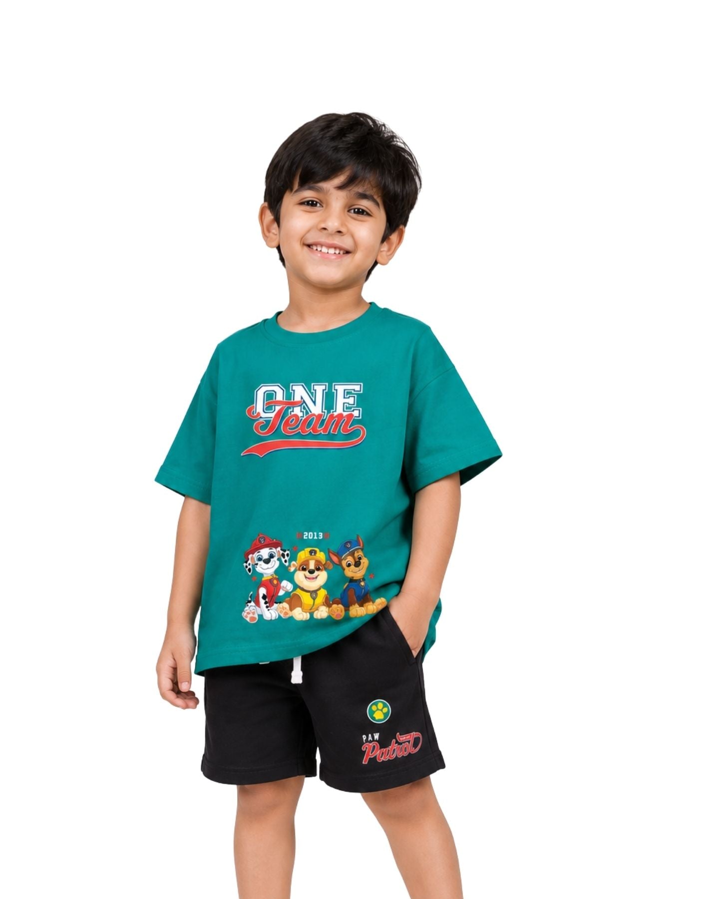 Paw Patrol Boys Cotton T-Shirt & Shorts Set
