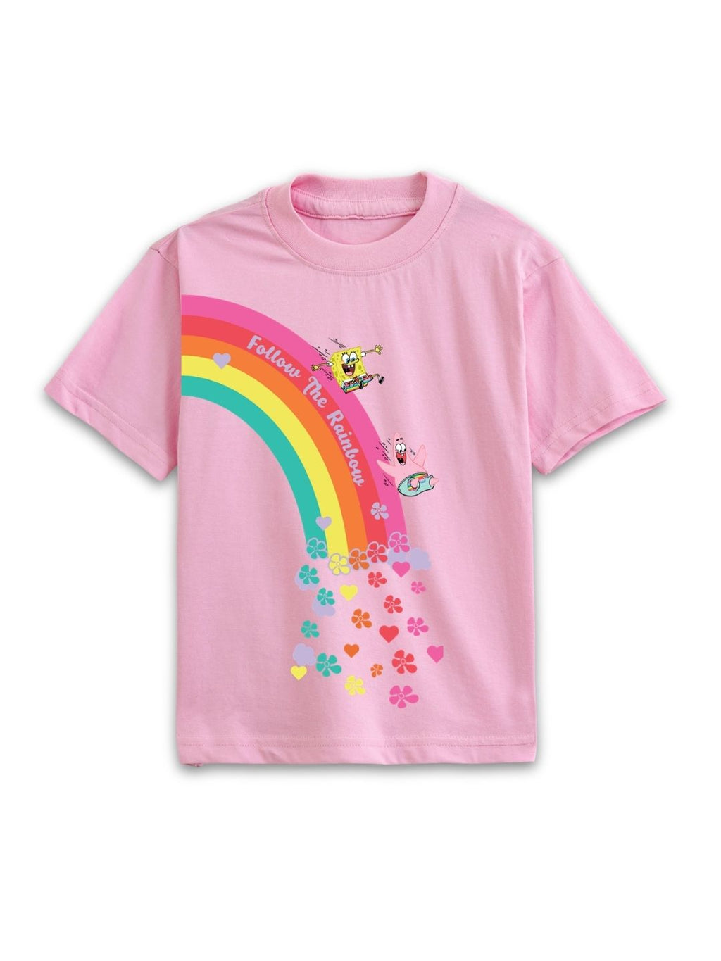 Pastel Pink SpongeBob “Follow The Rainbow” Fun Co-Ord Set for Kids