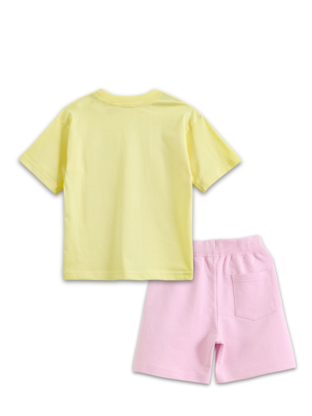 Pastel Yellow SpongeBob “I Love Me” Cute Co-Ord Set for Girls